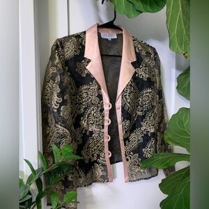 Sheer Black and Gold Paisley Women’s Blazer